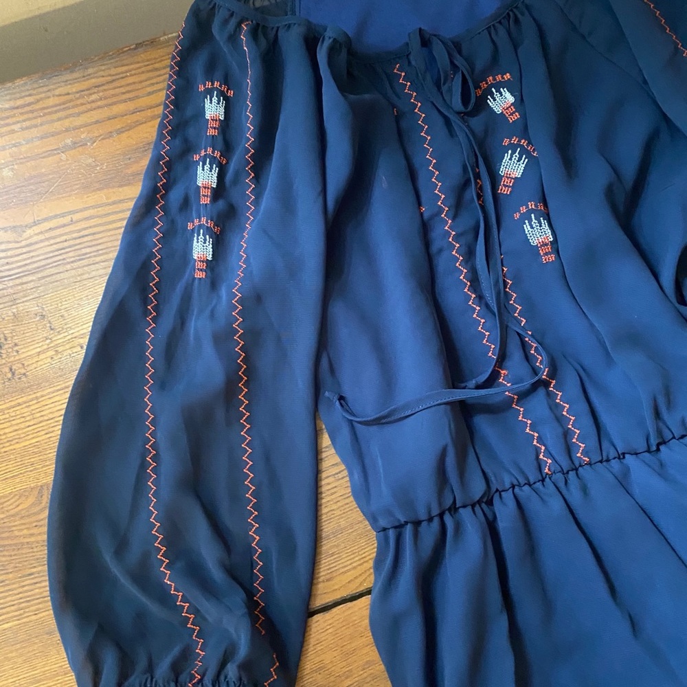 Navy ruby rox Embroider Dress M - Picture 5 of 7